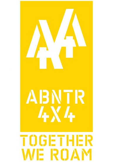 2 Stück große "ABNTR4X4" Aufkleber für Fahrzeugtüren "gelb"